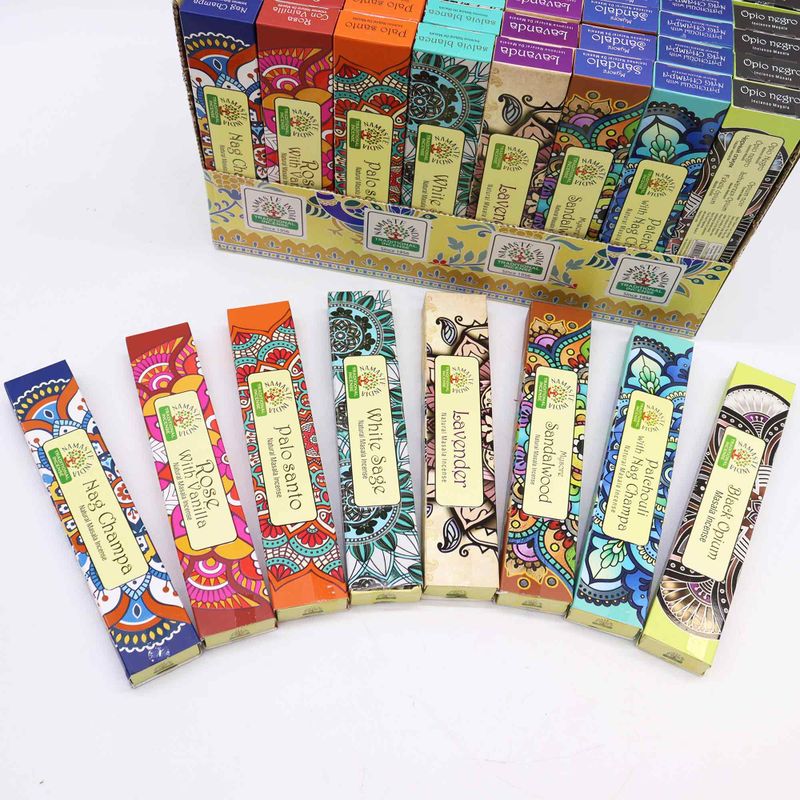 Pack de Présentation d'Encens Namaste Mandala Masala (8 parfums X 6)