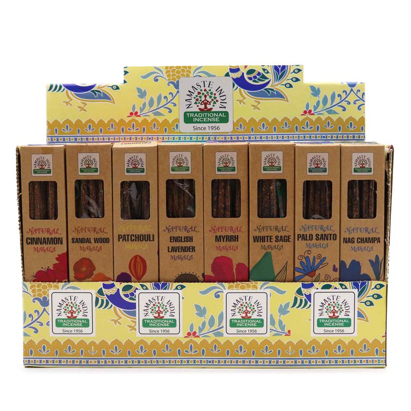 Encens Botanique Naturel Masala Présentoir Starter (8 Parfums X 6 )