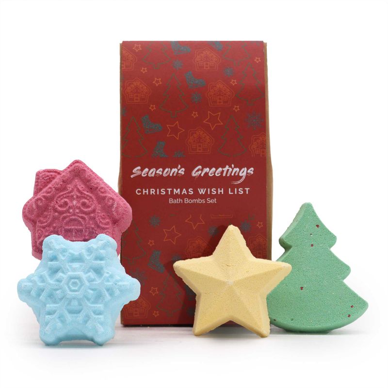 Coffret Cadeau de Noël de Bombes de Bain - Liste de Souhaits