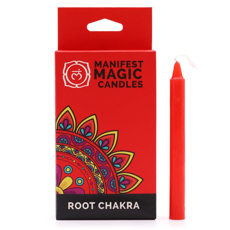 Bougies Magiques Ésotériques (pack de 12) - Rouge - Chakra Racine