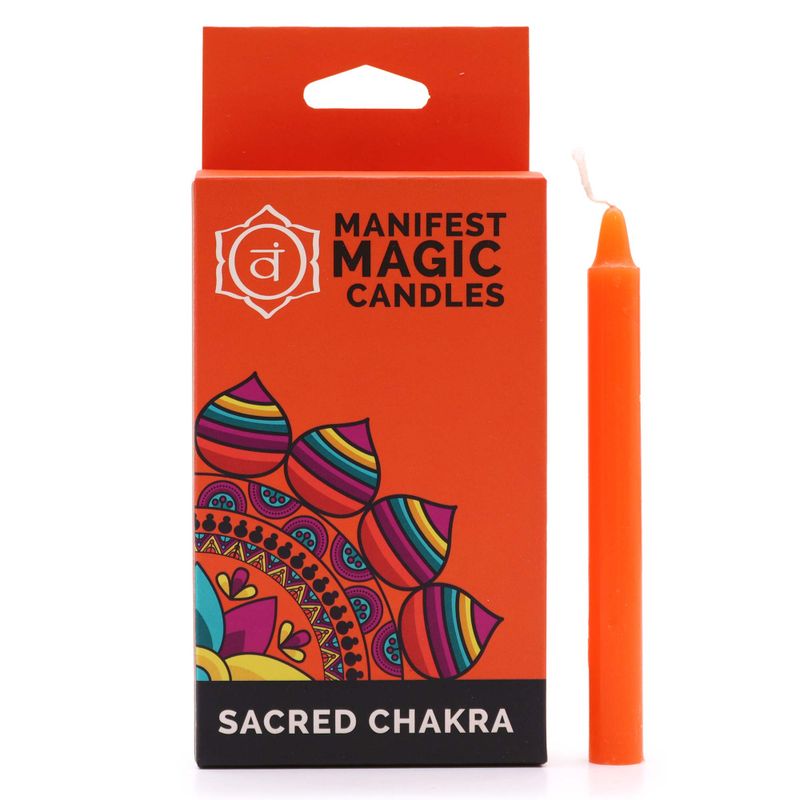 Bougies Magiques Ésotériques (pack de 12) - Orange - Chakra Sacré