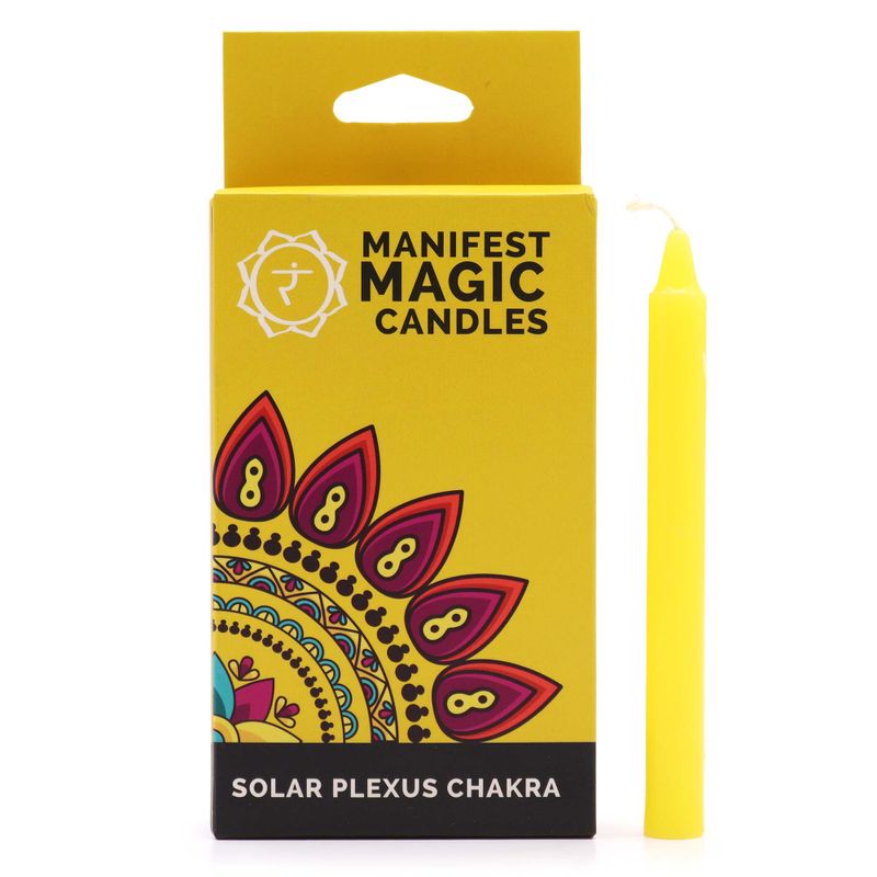 Bougies Magiques Ésotériques (pack de 12) - Jaune - Chakra Plexus Solaire