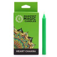 Bougies Magiques Ésotériques (pack de 12) - Vert - Chakra Coeur