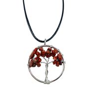 Pendentif Arbre de Vie - Jaspe Rouge