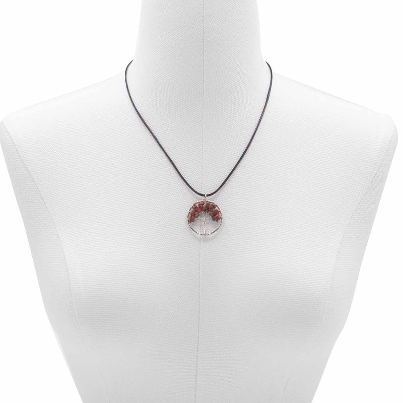 Pendentif Arbre de Vie - Jaspe Rouge