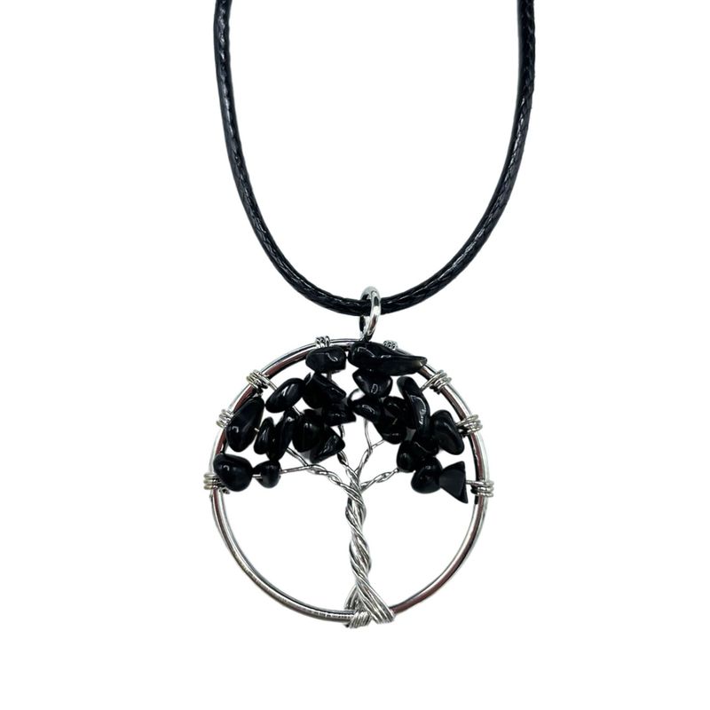 Pendentif Arbre de Vie - Agate Noire
