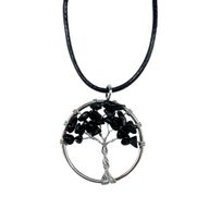 Pendentif Arbre de Vie - Agate Noire