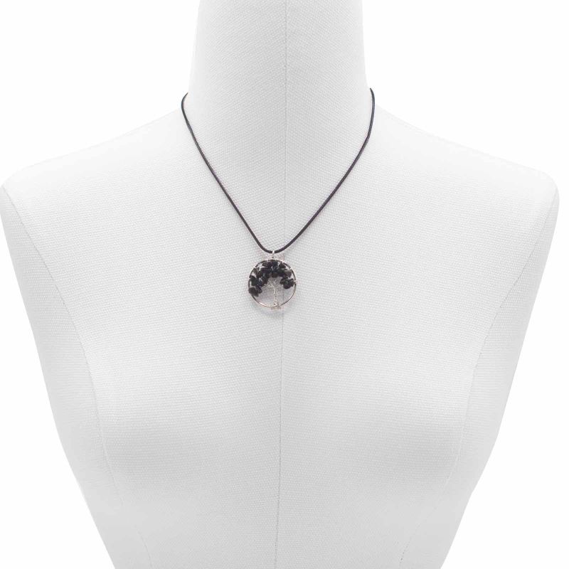 Pendentif Arbre de Vie - Agate Noire