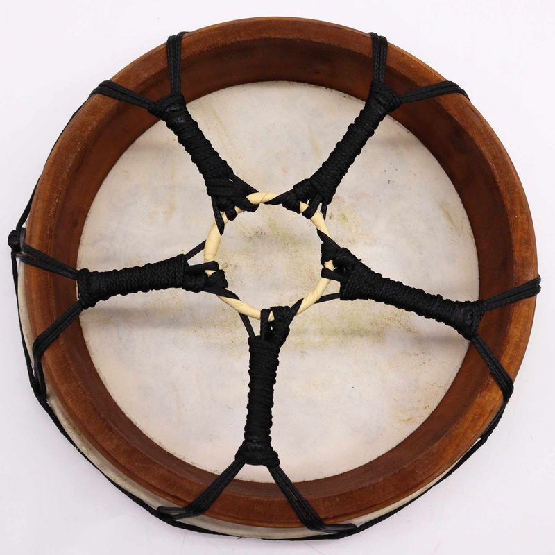 Tambour Chamanique Hamsa avec Deux Bâtons - 30 cm