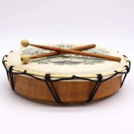 Tambour Chamanique Hamsa avec Deux Bâtons - 30 cm