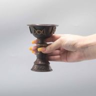 Gobelet Rituel Antique en Cuivre avec Triple Lune 8x13cm