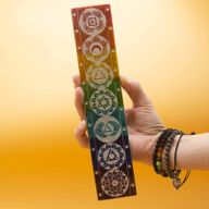 Porte-Encens Sept Chakras en Stéatite - 26x5cm