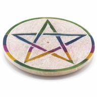 Porte-Encens Disque en Stéatite 8 cm - Pentagramme