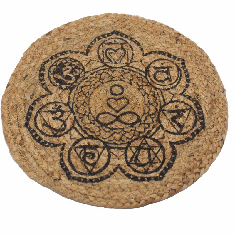 Set de Table Naturel - Jute 30cm - Imprimé Chakra