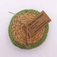 Dessous de Verre Naturel - Jute & Coton 10cm (lot de 4) - Bordure Olive