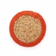 Dessous de Verre Naturel - Jute & Coton 10cm (lot de 6) Couleurs mélangées dans panier