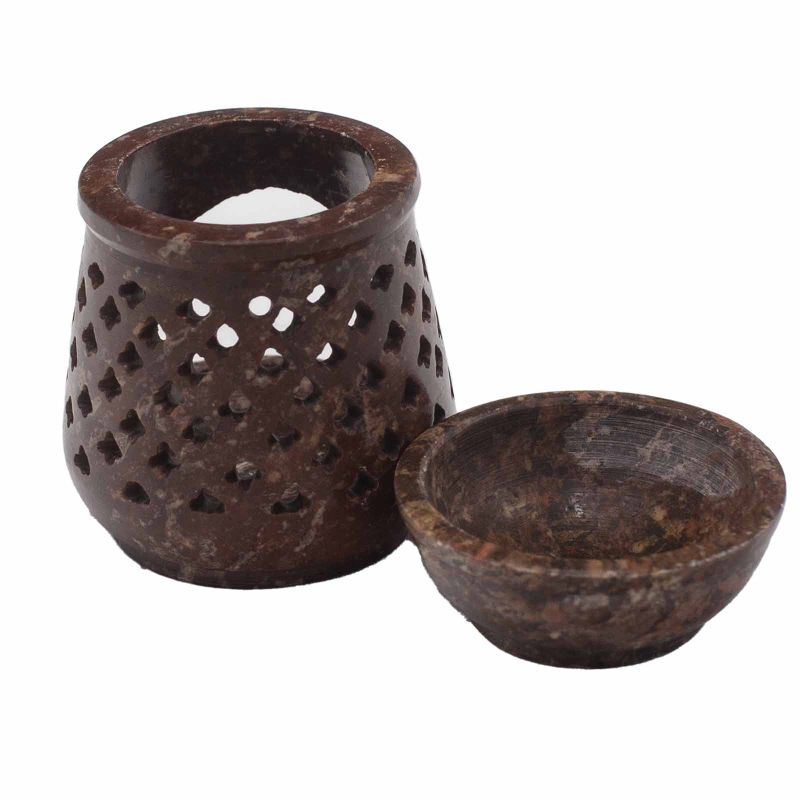 Petit Brûleur à Huile en Stéatite 8cm - Classique