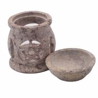 Petit Brûleur à Huile en Stéatite 8cm - Pentagone à Trois Lunes