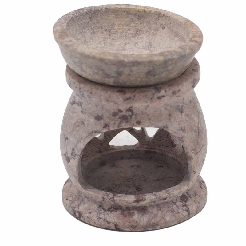 Petit Brûleur à Huile en Stéatite 8cm - Pentagone à Trois Lunes