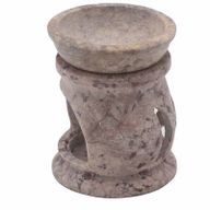 Petit Brûleur à Huile en Stéatite 8cm - Pentagone à Trois Lunes