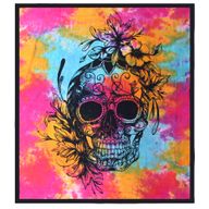 Couvre-Lit Double en Coton + Tenture Murale - Jour du Crâne Mort