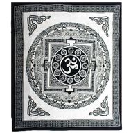 Couvre-Lit Double Coton + Tenture Murale - Mono - OM Mandala