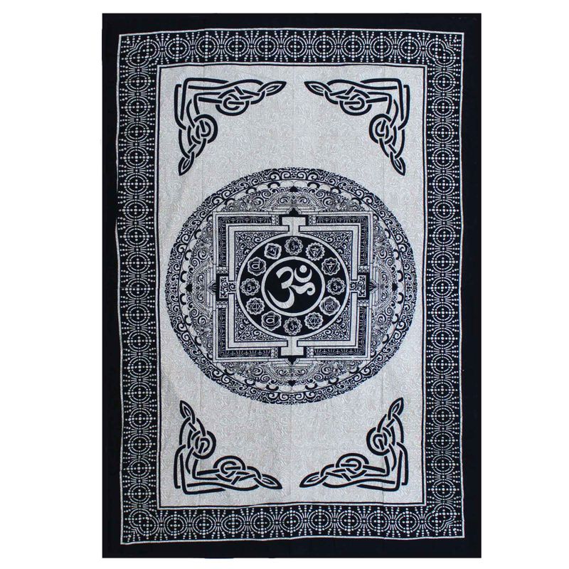Couvre-Lit Simple en Coton + Tenture Murale - Mono - OM Mandala