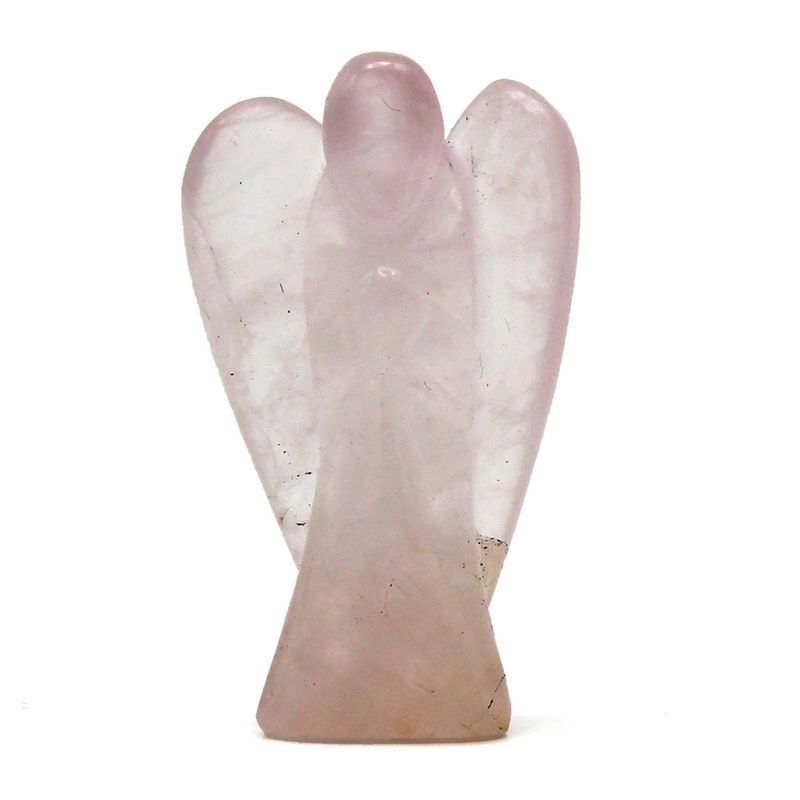 Ange en Pierre Précieuse Sculpté à la Main - Quartz rose