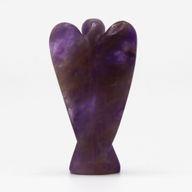 Ange en Pierre Précieuse Sculpté à la Main - Améthyste