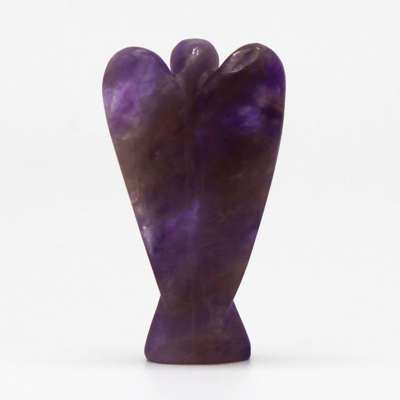 Ange en Pierre Précieuse Sculpté à la Main - Améthyste