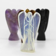 Ange en Pierre Précieuse Sculpté à la Main - Opalite