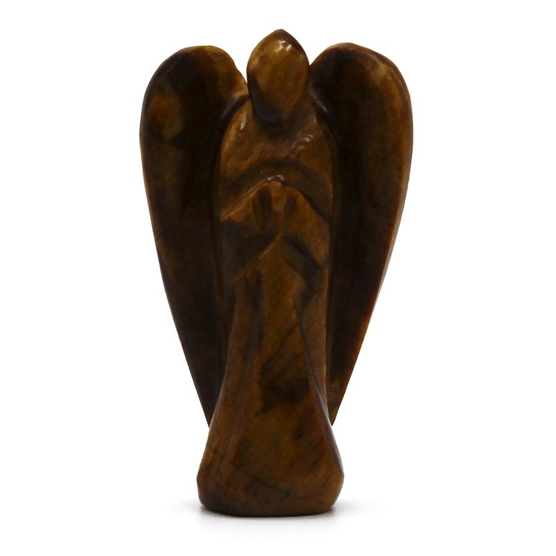 Ange en Pierre Précieuse Sculpté à la Main - Oeil de Tigre