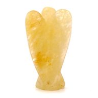 Ange en Pierre Précieuse Sculpté à la Main - Aventurine Jaune