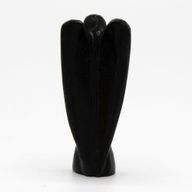 Ange en Pierre Précieuse Sculpté à la Main - Agate Noire