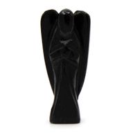 Ange en Pierre Précieuse Sculpté à la Main - Agate Noire