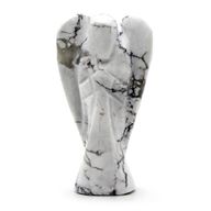 Ange en Pierre Précieuse Sculpté à la Main - Howlite Blanche