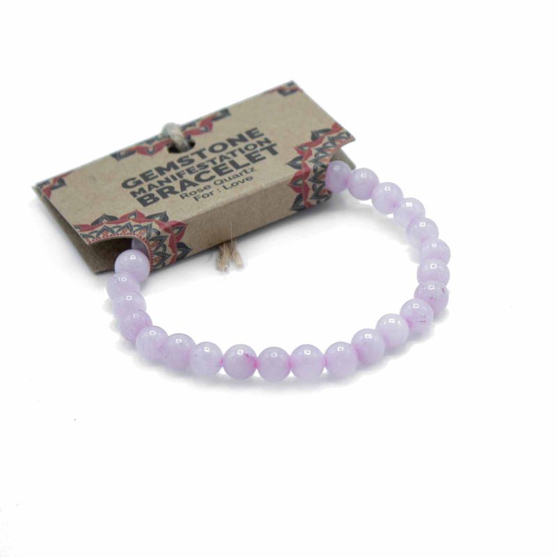 Bracelet de Manifestation en Gemmes - Quartz Rose - Amour