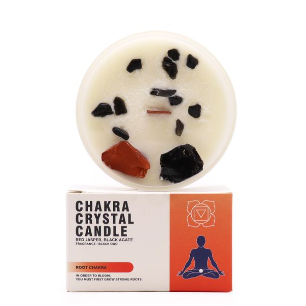 Bougie de Chakra en Verre - Chakra Racine