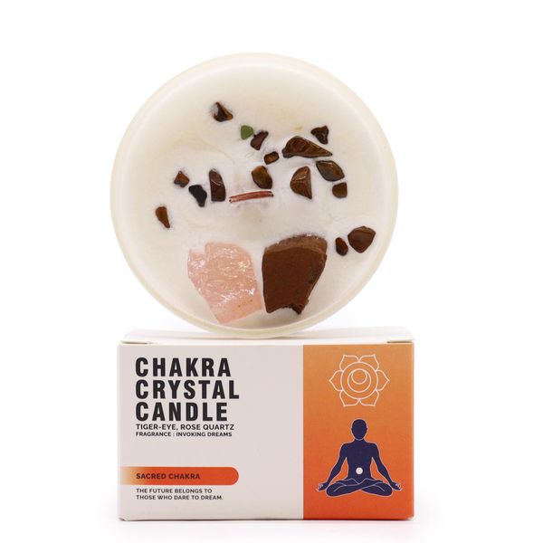 Bougie de Chakra en Verre - Chakra Sacré