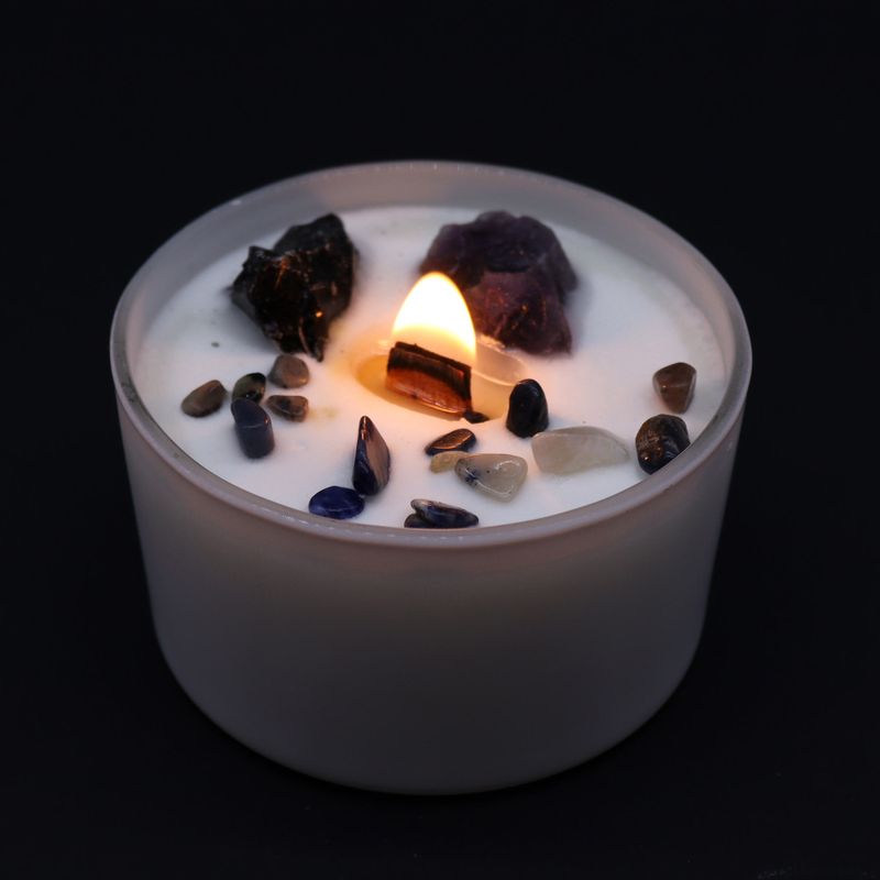 Bougie de Chakra en Verre - Chakra du Plexus Solaire