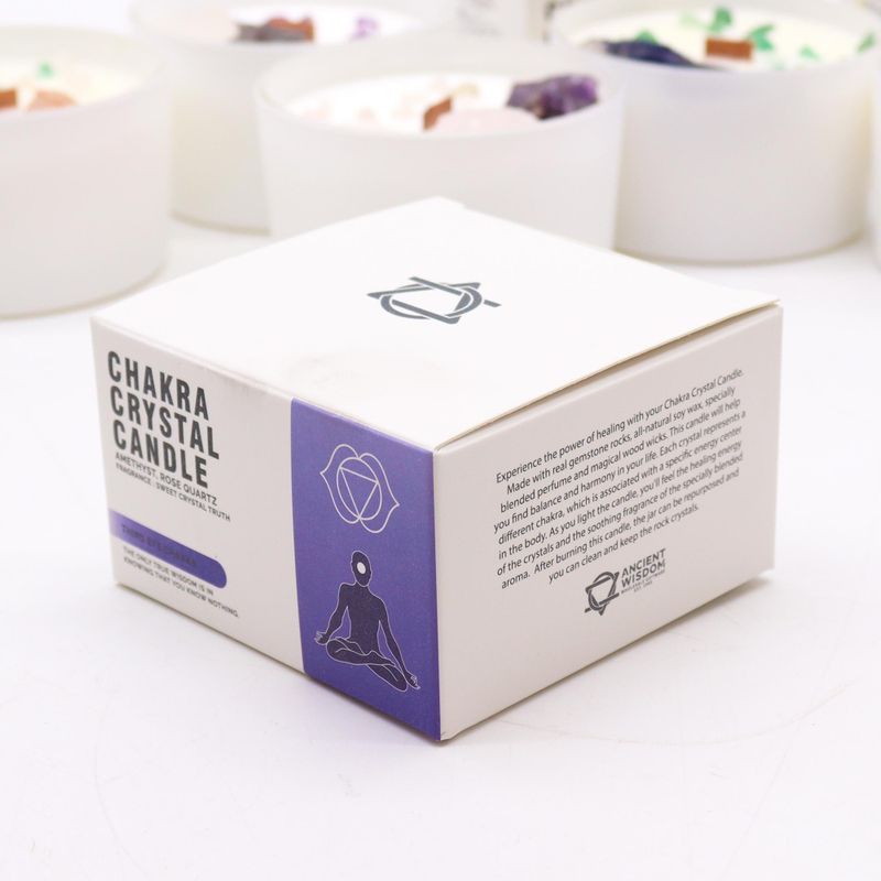 Bougie de Chakra en Verre - Chakra du Troisième Œil