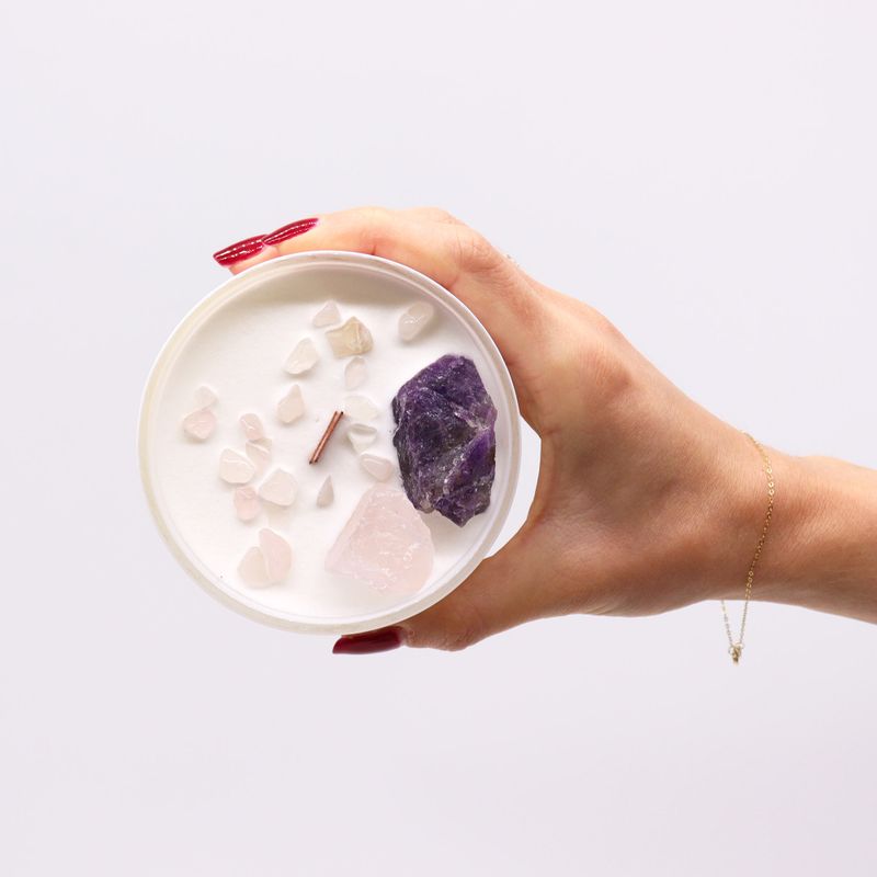 Bougie de Chakra en Verre - Chakra du Troisième Œil