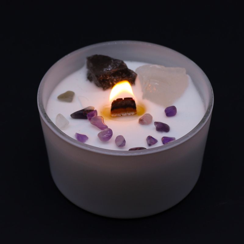Bougie de Chakra en Verre - Chakra de la Couronne