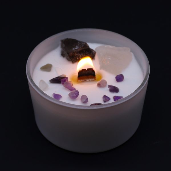 Bougie de Chakra en Verre - Chakra de la Couronne