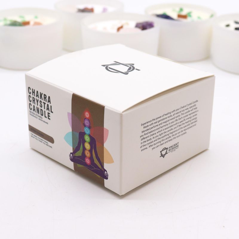 Grande Bougie de Chakra en Verre - Sept Chakras