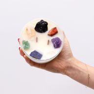 Grande Bougie de Chakra en Verre - Sept Chakras