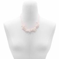 Collier de Gemmes Longues - Quartz Rose