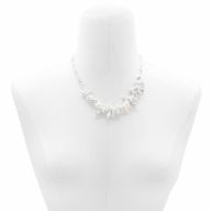 Collier de Gemmes Longues - Jaspe Blanc