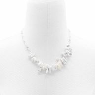 Collier de Gemmes Longues - Jaspe Blanc