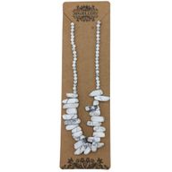 Collier de Gemmes Longues - Jaspe Blanc